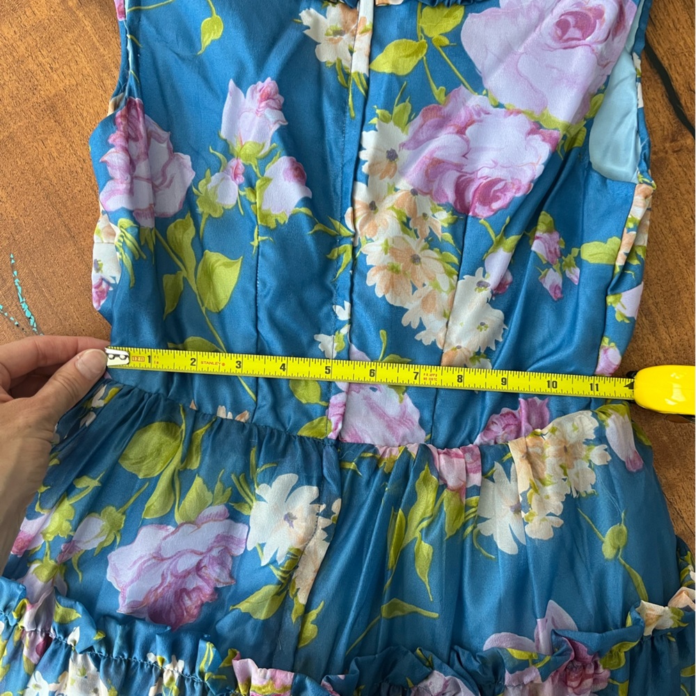Vintage hand made chiffon maxi dress fully lined ruffle detail - Picture 14 of 16